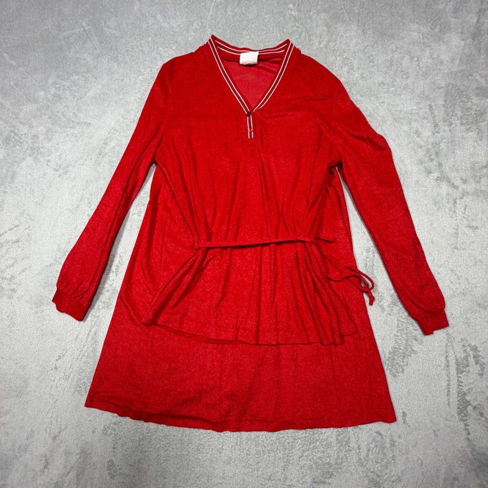 Vintage 1970s Red Skirt Set Preppy Sporty Size 14 Retro Kitsch Union Made USA